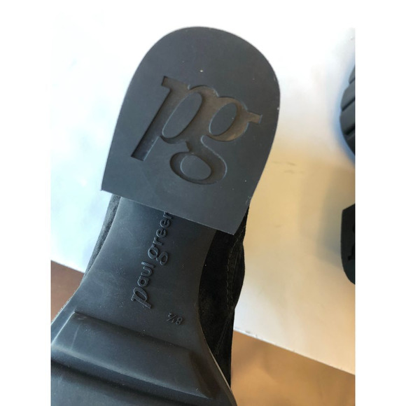 Paul Green Woman’s US 10 Black Suede Distressed Ankle Boots Side Zipper - Picture 6 of 13